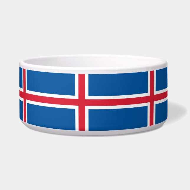 Pet Bowl met de vlag van IJsland Voerbakje (Voorkant)