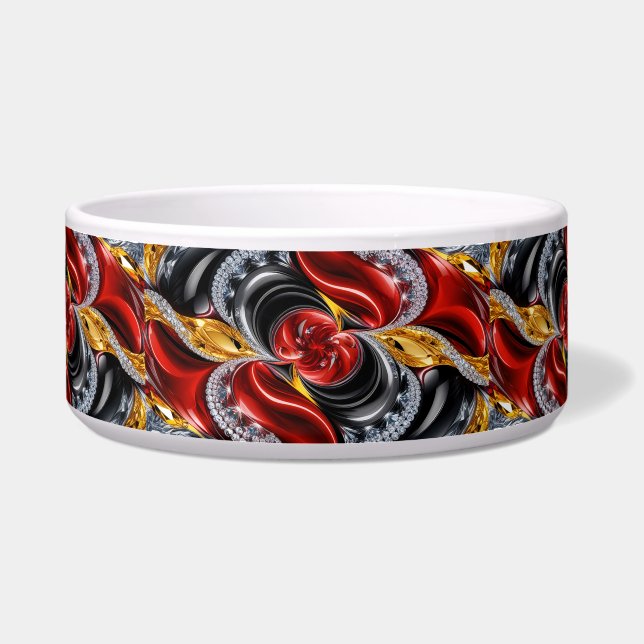 Pet Bowl met Duitse kleuren Abstract Design Voerbakje (Voorkant)