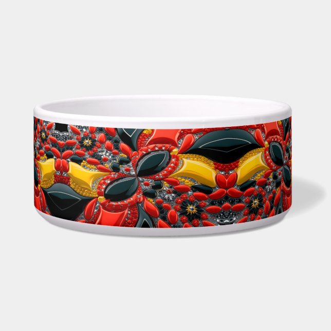 Pet Bowl met Duitsland Kleuren Abstract Ontwerp Voerbakje (Voorkant)