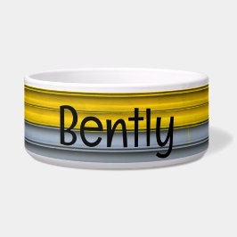 Pet Bowl met Geel & Grijs Roller Deurontwerp Voerbakje