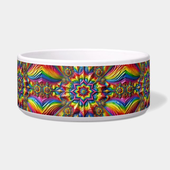 Pet Bowl met LGBTQ kleuren Abstract Design Voerbakje (Voorkant)