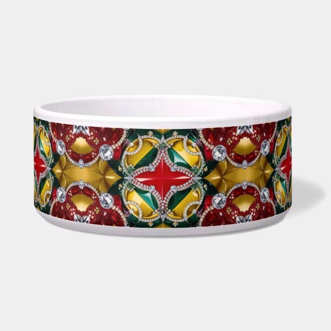 Pet Bowl met Los Angeles kleuren Abstract Design Voerbakje (Voorkant)