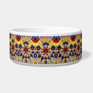 Pet Bowl met Roemeense kleuren Abstract Design Voerbakje