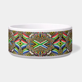 Pet Bowl met Zuid-Afrikaanse kleuren Abstract Desi Voerbakje
