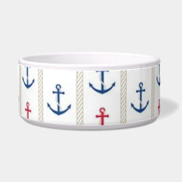 Pet Bowl Nautical Anchors Voerbakje