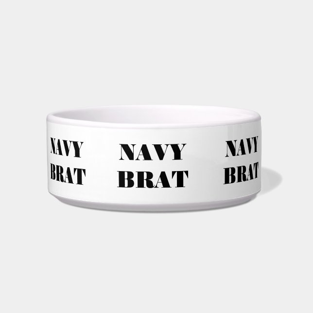 Pet Bowl Navy Brat Voerbakje (Voorkant)