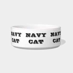 Pet Bowl Navy Cat Voerbakje