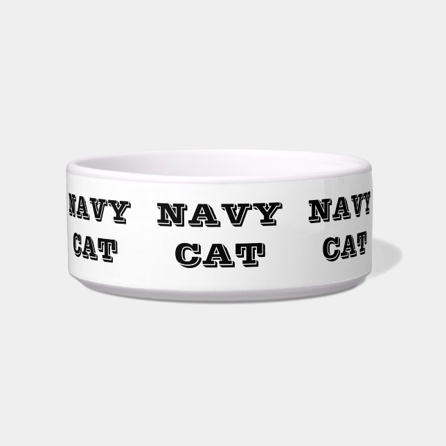 Pet Bowl Navy Cat Voerbakje (Voorkant)