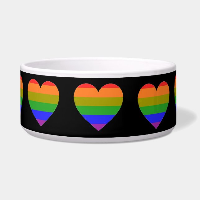 Pet Bowl Rainbow Hearts Voerbakje (Voorkant)