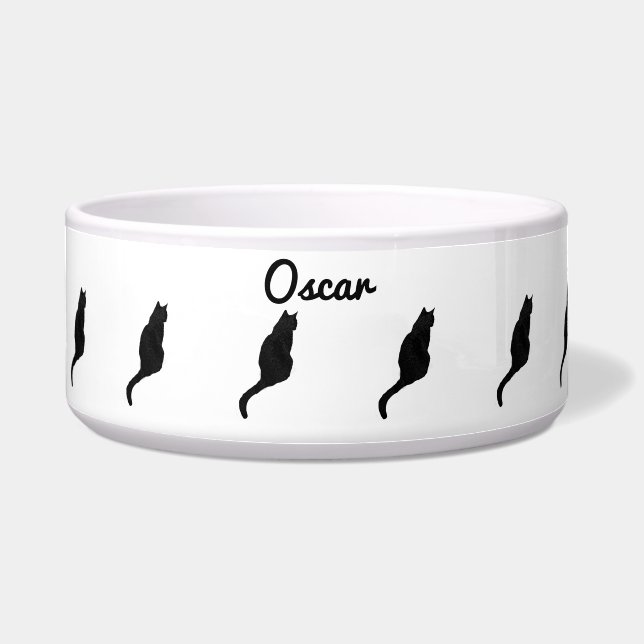 Pet Bowl Zwarte kat Voerbakje (Voorkant)
