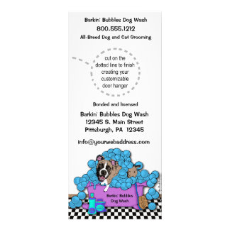Pet Brindle Boxer Grooming Business Door Hangers Reclamekaart