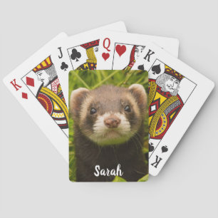 Pet Brown Bandit Ferret in het gras Pokerkaarten
