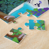 Pet Budgerigars in Ferns Puzzle Legpuzzel (Zijkant)