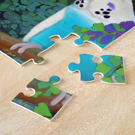 Pet Budgerigars in Ferns Puzzle Legpuzzel (Zijkant)