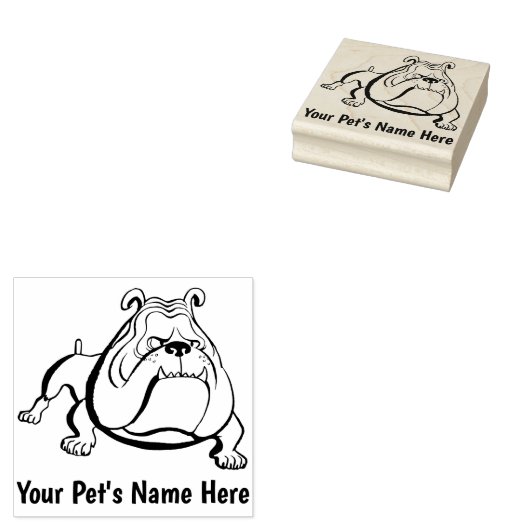  Pet Bulldog Rubber Stamp Rubberstempel (Gestempeld)