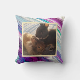 Pet bunny photo - colourful kussen