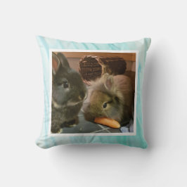 Pet bunny photo -light green kussen