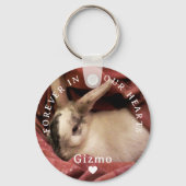 Pet Bunny Rabbit Memorial Two Foto | Naam | Data Sleutelhanger (Voorkant)