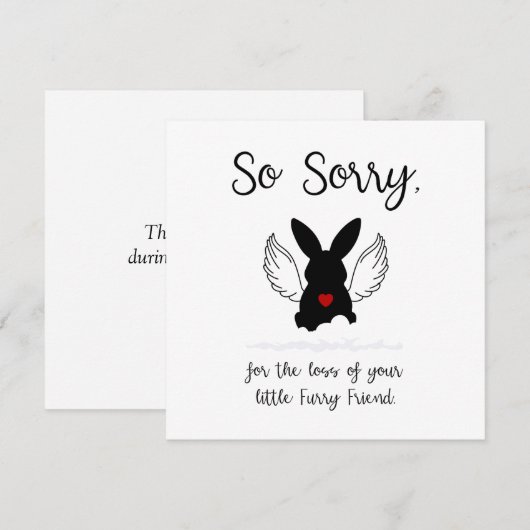 Pet Bunny Sympathie Notitiekaartje (Voorkant / Achterkant)