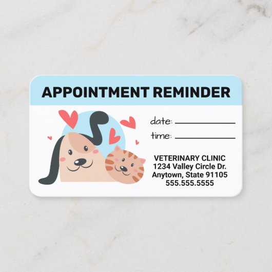 Pet Business Appointment Card Afsprakenkaartje (Voorkant)