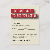Pet Business Appointment Card -  Afsprakenkaartje (Achterkant)