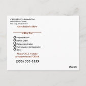 Pet Business Cat Aanstelling Herinnering Briefkaar Briefkaart (Achterkant)