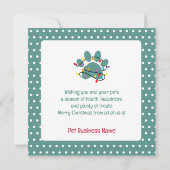 Pet Business Christmas Dog Notitiekaartje (Achterkant)