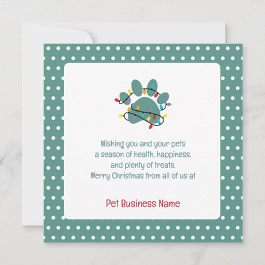 Pet Business Christmas Dog Notitiekaartje (Achterkant)