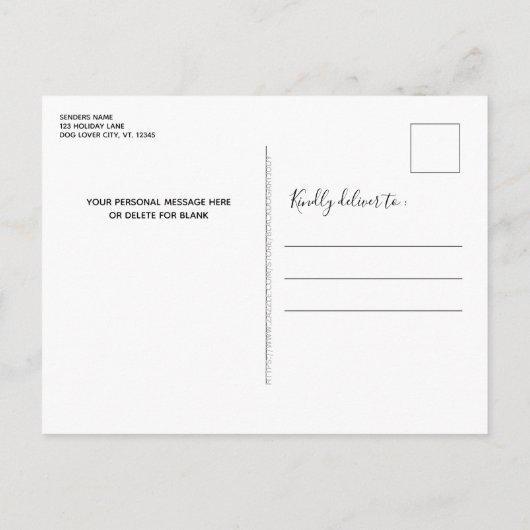 Pet Business Hondenliefhebber Cute Dogs Kerstfeest Uitnodiging Briefkaart (Achterkant)