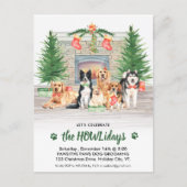 Pet Business Hondenliefhebber Cute Dogs Kerstfeest Uitnodiging Briefkaart (Voorkant)