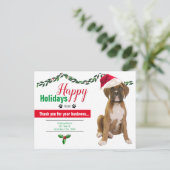 Pet Business KerstBriefkaarten - Dog Foto Briefkaart (Staand voorkant)