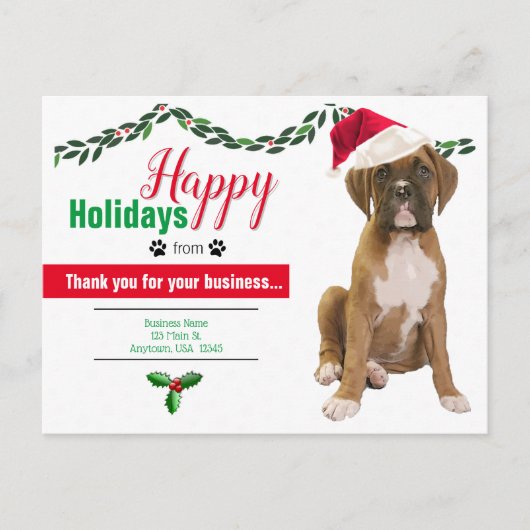Pet Business KerstBriefkaarten - Dog Foto Briefkaart (Voorkant)