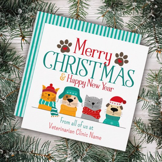 Pet Business-kerstcadeat Notitiekaartje
