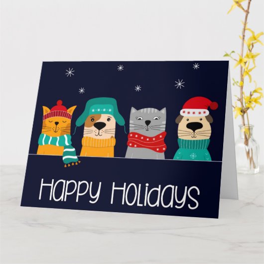 Pet Business Kerstfeestdag Kaart (Gele Bloem)