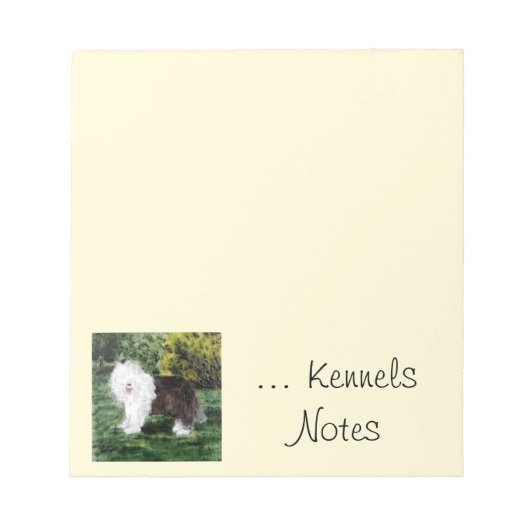 Pet Business Old English Sheepdog Art Notitieblok (Voorkant)