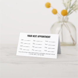 Pet Care Appointment Card with Logo & Cute Animal  Afsprakenkaart