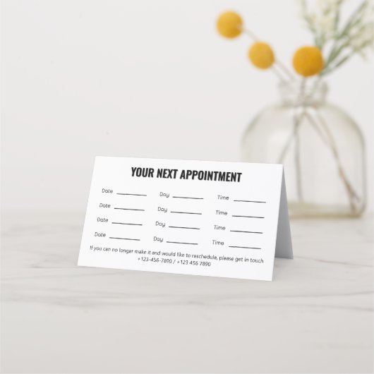 Pet Care Appointment Card with Logo & Cute Animal  Afsprakenkaart (Voorkant)