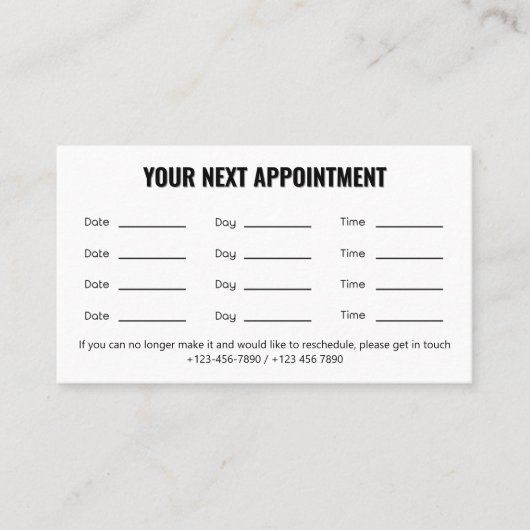 Pet Care Appointment Card with Logo & Cute Animal  Afsprakenkaartje (Voorkant)