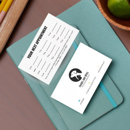 Pet Care Appointment Card with Logo & Cute Animal  Afsprakenkaartje