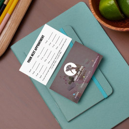 Pet Care Appointment Card with Logo & Cute Animal  Afsprakenkaartje