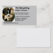 Pet Care Babyzittend Visitekaartje (Voorkant / Achterkant)