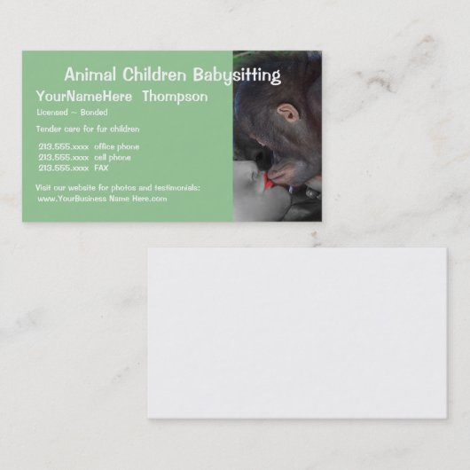 Pet Care Babyzittend Visitekaartje (Voorkant / Achterkant)
