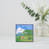 Pet Care Boerderij Style Professional Vierkante Visitekaartje (Staand voorkant)