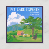 Pet Care Boerderij Style Professional Vierkante Visitekaartje (Voorkant)