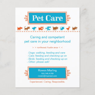 Pet Care brochure Colorful Animal Silhouettes