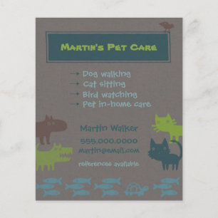Pet Care brochure Colorful Animal Silhouettes