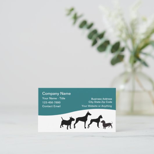 Pet Care Business Cards Simple Design Visitekaartje (Staand voorkant)