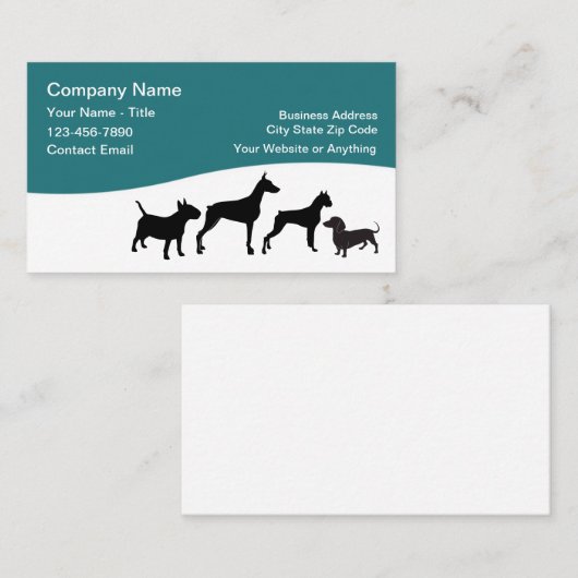 Pet Care Business Cards Simple Design Visitekaartje (Voorkant / Achterkant)