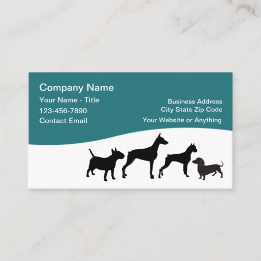 Pet Care Business Cards Simple Design Visitekaartje (Voorkant)