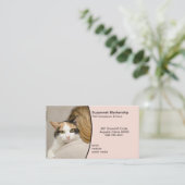 Pet Care Custom Foto Pastel Perzik Achtergrond Visitekaartje (Staand voorkant)